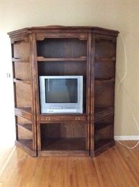 petite 3 piece entertainment center with 3 drawers