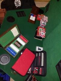 Poker table and many poker accessories await happy days in your home in the future