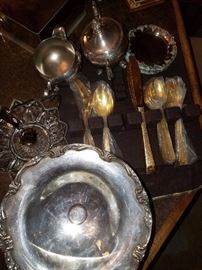 Beautiful sterling and silver plate items are in the sale as well