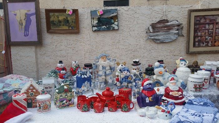 CHRISTMAS Cookie Jars, Snow Buddies (SOLD Waechtersbach Christmas Tree Teapot, Sugar & Creamer Set Germany)