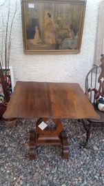 Antique Card/Game Table open