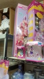 Disney Princess Christmas Trees New in Boxes, Tiara, Tree Skirt, Snow White Ornament, Dolls