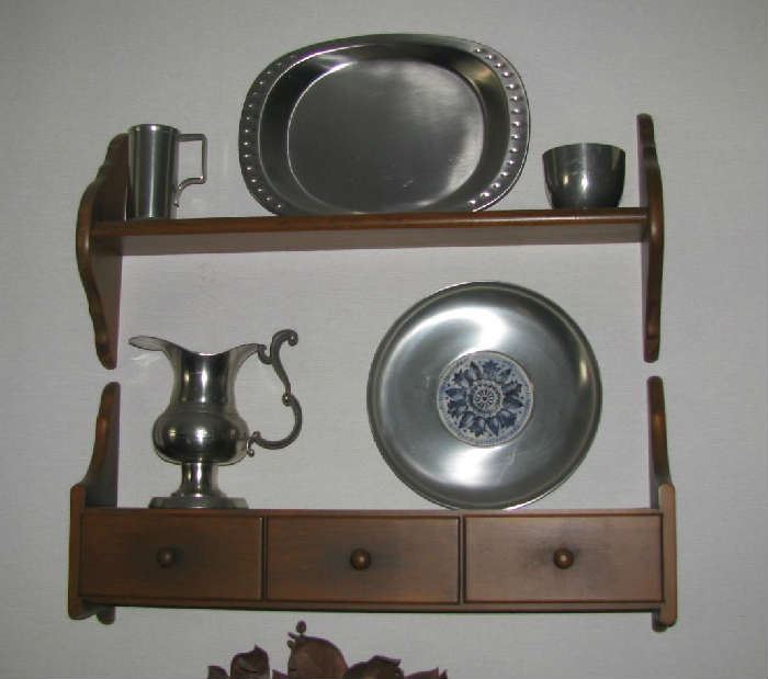 Pewter and shelf