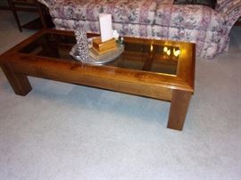 Sofa/Couch with matching loveseat and glass top coffee table