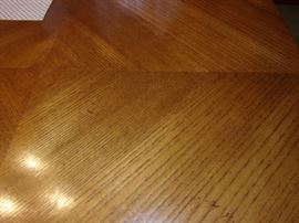 Dining room table with 6 wicker back chairs(2 captain not pictured and china cabinet