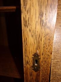 Beautiful secretary desk with unique mirro, ornate wood carved and glass doored bookcase