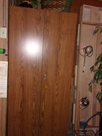 Metal wood look storage cabinets