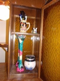 Portable Vintage bar with light, solid oak shelving on it's side. Pool table not for sale.