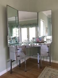 Custom Vintage Stainless Steel Ladies Vanity. Truly One of a Kind!