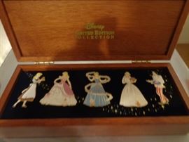 Boxes set of Disney Cinderella pins plus other Disney pins on original cards - never used