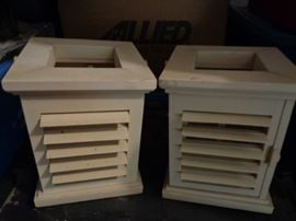 Wooden slat design candle holders