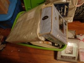 Bins with king sheets & bedding - new in orig packaging