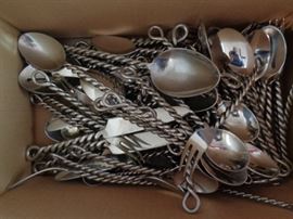 Set of unique stainless flatware incl serving pieces