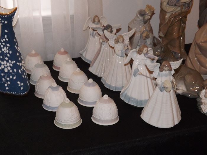 Lladro Christmas Bells Complete Decade. Lladro Orchestra Angels 