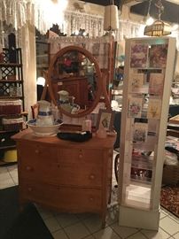 Birdseye maple dresser with mirror