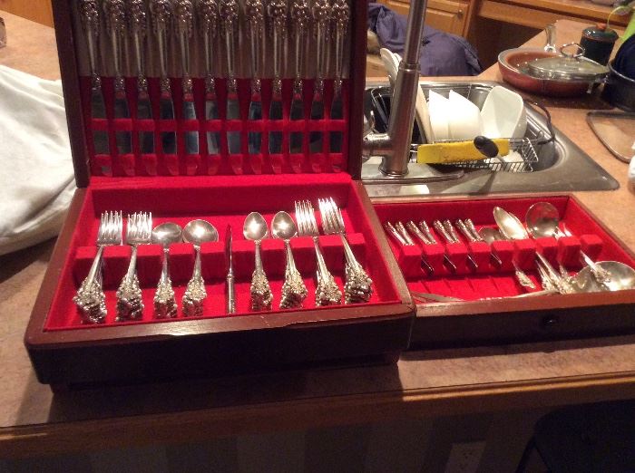Wallace service for 12 plus serving pieces sterling