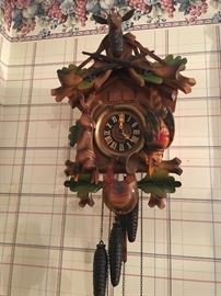 This German made cuckoo clock runs well and is entertaining 