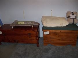 two cedar chests