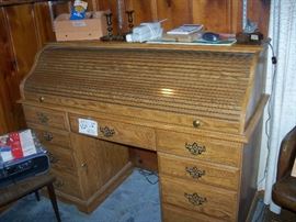 roll top desk with locking file drawer