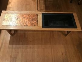 Mobler - Made in Norway, bench with room for plant on right side