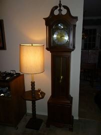 TABLE LAMP, GRANDMOTHER CLOCK