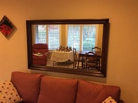 Large Wood Framed Sofa Mirror