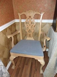 Pine Dining Chairs, 2 Arm Chairs & 6 Side Chairs