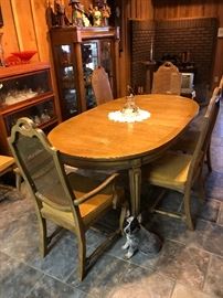 Table with leafs ( not shown ) 10 chairs exc condition $250