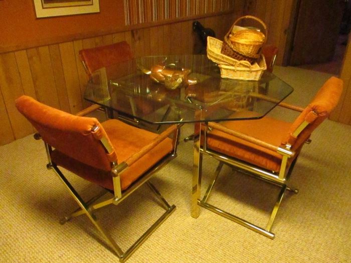MID-CENTURY MODERN CHROME CAL-STYLE SEATING AND TABLES