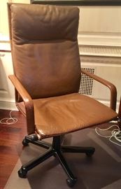 Leather Desk Chair w/Metal Base