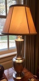 29" Brushed Nickel Lamp w/ Silk Shade