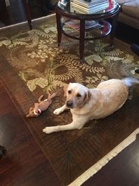 Silk Floral Rug in Brown/Beige/Green, 6' x 9"4"