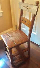 Antique Oak Chair/Ladder, (15” x 15" x 37”)