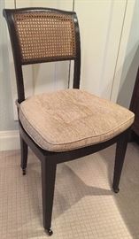 Cane Dressing Chair w/ Upholstered Cushion, (19" x 17" x 36")