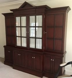 Custom Regency Cherry TV Entertainment Cabinet. (92” x 22" x 90”)