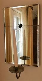 Pair of 19th Century French Mercury Glass Candle Sticks