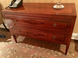Neoclassical Inlaid 2 Drawers Chest, (48” x 20" x 34”)