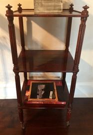 3 Shelf Mahogany Table, (6” x 14" x 33”)