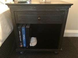 Pair of Restoration Hardware Zinc Collection Open Nightstands, (26” x 19" x 28”)