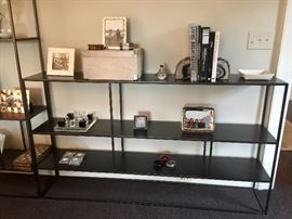 Black Metal Open Book Shelving, (40" x 12" x 72")