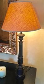 30" Metal Lamp Base w/ Linen Shade