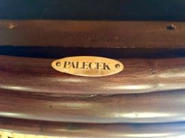 Palecek Woven Chair w/ Leather Cushion Seat and Wood Accents