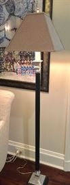 62" Nickel and Black Floor Lamp