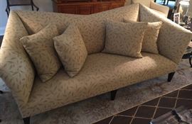Donghia Leaf Patterned Upholstered Sofa, (90” x 40" x 37”)