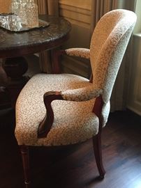 4 Sheraton Upholstered Dining Chairs, 2 Arm Chairs (28” x 23" x 38”), 2 Side Chairs (27” x 23" x 38”)