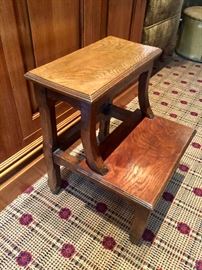 Oak 2 Step Stool, (15” x 14" x 18”)