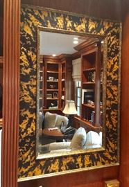 Pair of Tortoise Beveled Mirrors, (32” x 46”)