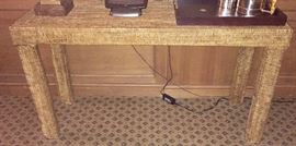 Rattan Console Table, (51” x 17" x 29”)