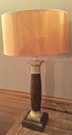 28" Wood & Metal Base Lamp w/ Drum Shade