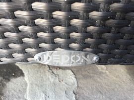 Dedon All Weather Wicker Sofa (75" x 30" x 34"), 4 Club Chairs & Ottomans, all w/Cushion Seats (75" x 30" x 34")